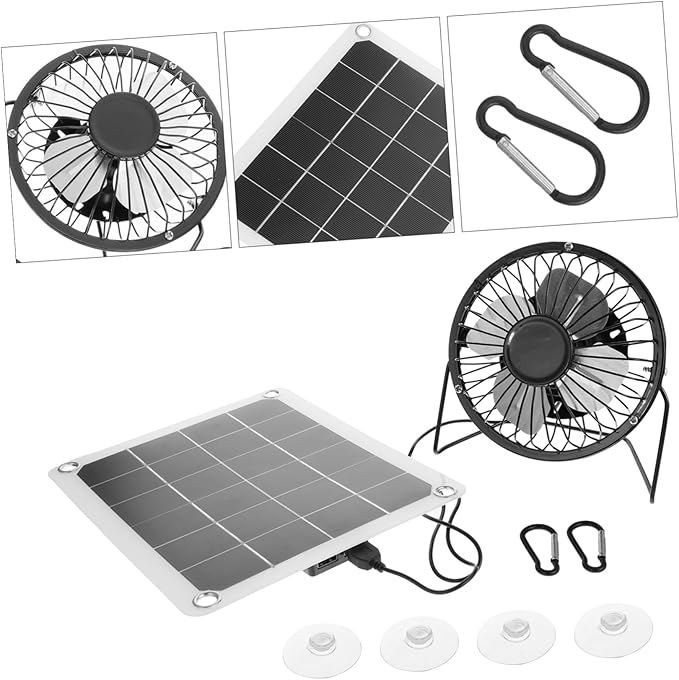 10w Solar Panel Fan for Attic Solar Exhaust Ventilation System Pet House Chicken Coop Fan