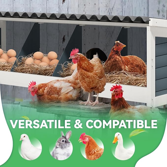 Chicken Nesting Boxes,4 Compartments Wooden Nesting Boxes for Chickens,Laying Boxes for Hens Ducks Poultry Protect Eggs Chicken Coops Easy Egg Collection (4 Hole)