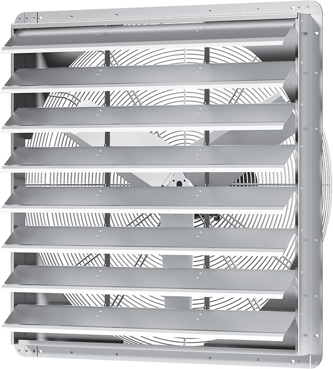 36 Inch Shutter Exhaust Fan, Aluminum Wall Mounted Exhaust Fan, 9432 CFM High Speed Automatic Shutter Attic Fan, Vent Fan For Greenhouse,Shed,Shop,Garage,ETL Listed
