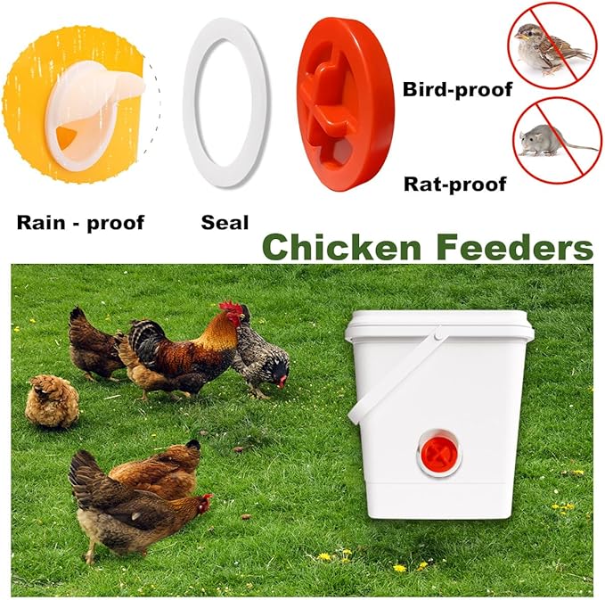 10 PCS Chicken Feeder Port DIY Automatic Chicken Feeder, Poultry Feeder, No Waste, Rat-Proof, Waterproof