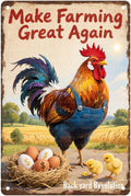 Retro Make Farming Great Again Chicken Coop Tin Sign Backyard Poultry Decor for Coop Entrances Garden Sheds and Farmers Market Stands 8X12Inch