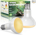 KINDEEP Reptile Basking Light Bulb: 75W Reptile Heat Lamp 2 Pack UVA Daylight Basking Bulb for Amphibian Bearded Dragon Lizard Tortoise Turtle Snake Chicken Pets Heating
