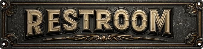 Vintage Tin Restroom Sign Retro Metal Sign Suitable For Home Street Shop Bar Restroom - Multi-Purpose For Indoor/Outdoor Use Plaque 4x16 Inch