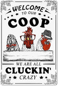Bestylez Welcome To Our Coop Funny Chicken Sign Chicken Coop Sign Chicken Decor 12" * 8" (215)