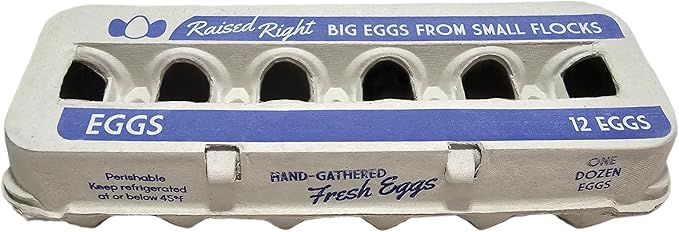 Jumbo Egg Cartons for 12 Farm Fresh Eggs – Cute Printed Design, Recycled Paper Cardboard, Durable & Reusable Egg Container (75)