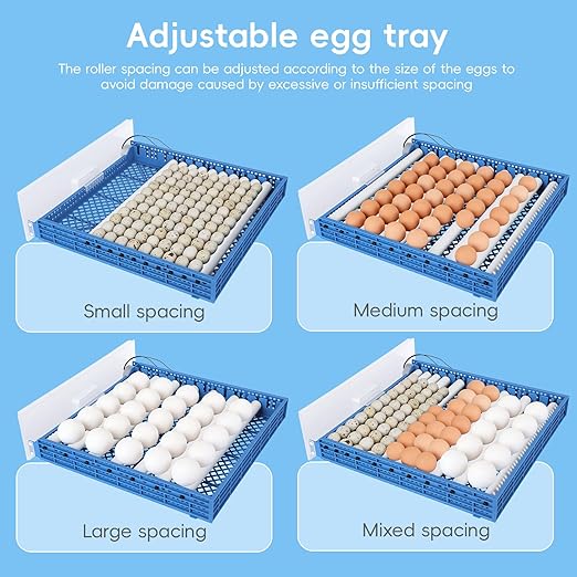 120 Egg Incubator, Automatic Incubator for Hatching Eggs, with Auto Egg Turner, Temp & Humidity Control, Poultry Hatching Incubators for Chicken Duck Quail Eggs,Ideal for Farm, School and Lab (Blue)