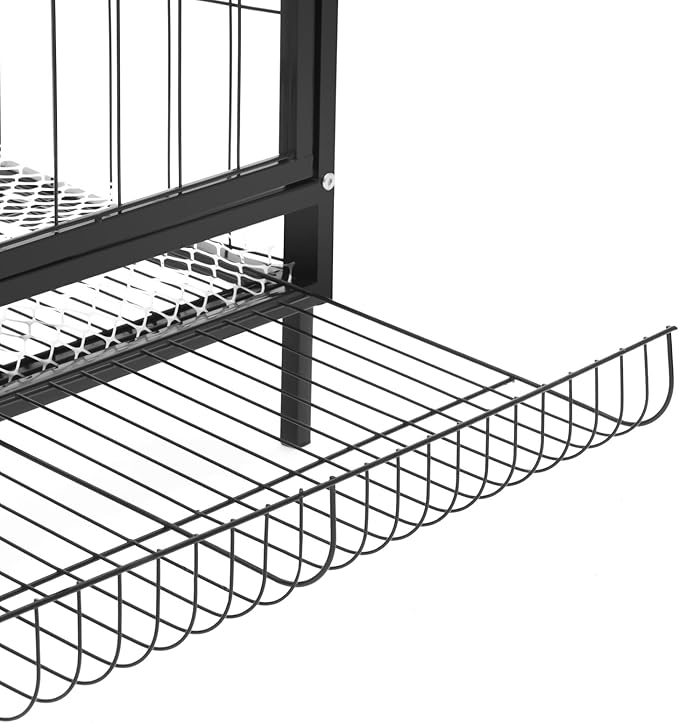Chicken Coop Iron Large Durable Chicken Enclosure with Automatic Egg Collection, Top & Side Opening Doors,Portable Chicken Cage Pens for Rabbits Pigeons(47.24 * 22.83 * 24.41in)