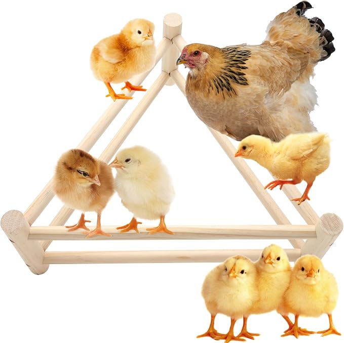 16.5" Extra Long Baby Chicken Perch Toys Supplies,Double-Sided Flip Chick Roosting Bar for Brooder, Chick Starter Kit for Coop Accessories