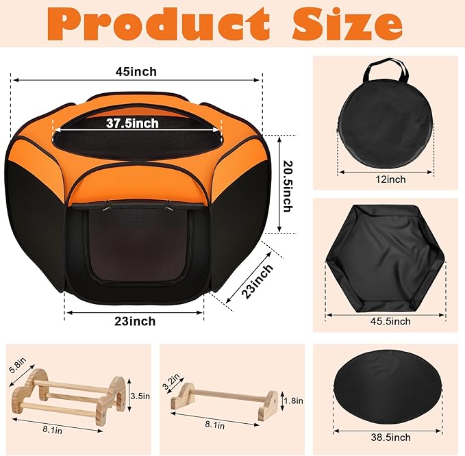 Brooder Box for Chicks, Pop-Up Chicken Brooder Playpen with Dual Doors, Mesh Top Cover & Waterproof Mat, Portable Chick Enclosure for Baby Chicks, Ducks & Quail, Holds Up to 20 Chicks