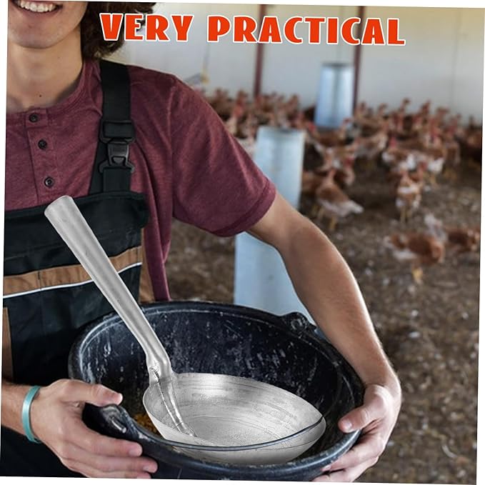 Totority Heavy Duty Iron Watering Spoon Feed Scoop Comfortable Handle Sturdy Ladle for Garden Home Backyard