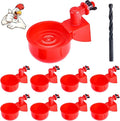 Chicken Waterer, DIY Chicken Water Feeder for Poultry Automatic Chicken Water Cups Gravity Filling Poultry Waterer with Hole Saw for Buckets Boxes Troughs (9 Pack)