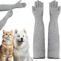 Pet Handling Gloves – 16" Extra-Long Kevlar Cat Grooming Arm Sleeves, Anti-Scratch & Bite Resistant Protective Sleeves