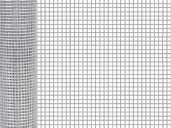 Hardware Cloth 48inx50ft 1/2 Inch Galvanized, Chicken Rabbit Snake cage Wire Fence Mesh Roll,Garden Plant Welded Metal Wire Fence,Poultry Animal Netting cage Screen. (4 x 50FT)