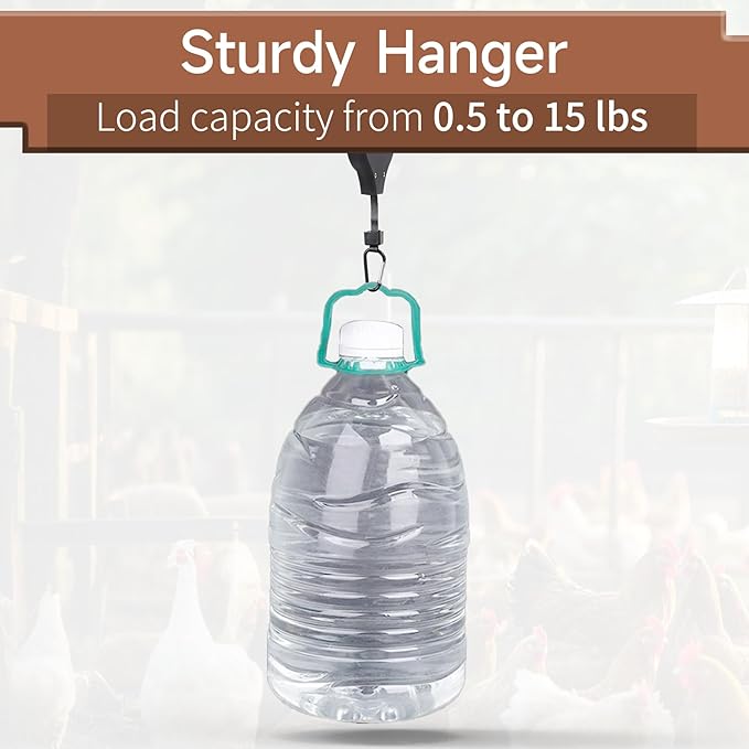 BJADE'S Pulley Hanger Hanging 3 Pack for Chicken Feeders,Adjustable Retractable Hanging Chicken Feeder for Chiken Bird Coop Accessories Feeders Waterer Plant Hooks Hanger
