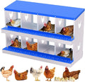 Nesting Boxes for Chickens, Chicken Coop Laying Boxes for Hens with Egg Rollaway System to Protect Eggs, 6/8/10-Hole Galvanized Steel Chicken Nesting Boxes Backyard Farm, Easy to Clean