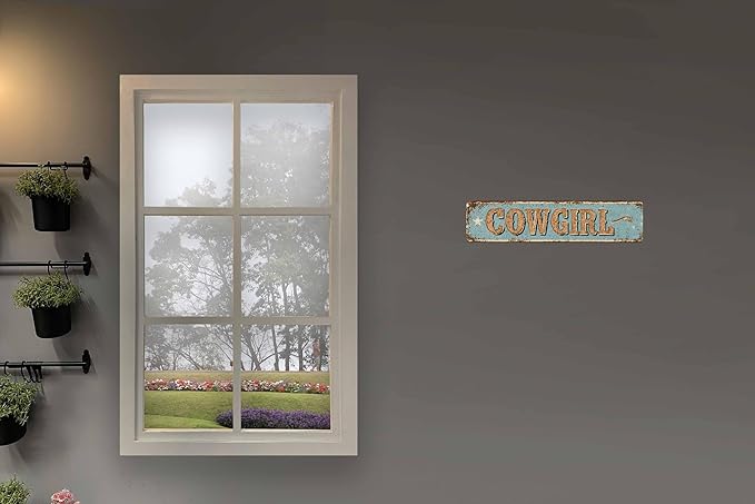 Cowgirl Metal Sign 4x16in Rustic Western Plaque for Bedroom Bar Living Room Home Farmhouse Garage Kitchen Decor