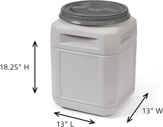 Mighty Tuff 13 Gallon/up to 54 Pound Pet Food Storage Container & 10 Gallon/up to 40 Pound Pet Food Storage Container with 1 Cup Measurement Scoop