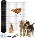 Tongmo 2 ft x 100 ft Black PVC Coated Welded Wire Fence, 16GA Garden Chicken Wire Fence Roll, Mesh Size 2" x 4" Hardware Cloth, Ideal for Yard Protection and Poultry Netting