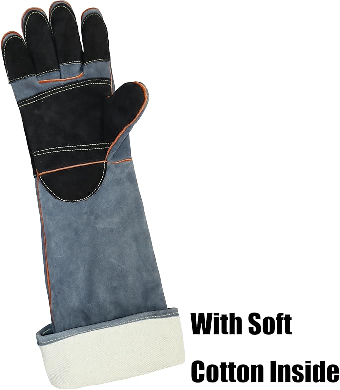 ANTAITHER Premium Leather Gloves - Safety for Animal Handling or Welding Tasks with Puncture, Scratch, and Heat Resistance
