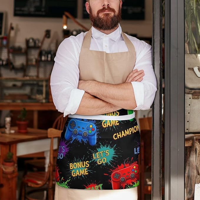 Short 3 Pockets Waist Waiter Waitress Half Apron Waterproof Chef Aprons