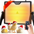 NEWTRY Chicken Coop Heater for Winter, 200W Dual-Sided Heating, Remote Control & Temp Adjustable Large Heat Warmer for Chickens, Ducks, Geese, Cats & Dogs