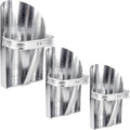 3 Pack Galvanized Feed Scoop Set, Heavy Duty Metal Grain Scoop for Livestock, Horse & Chicken, 3 Sizes with Rolled Edges & Flat Base for Farm, Coop, Gardening
