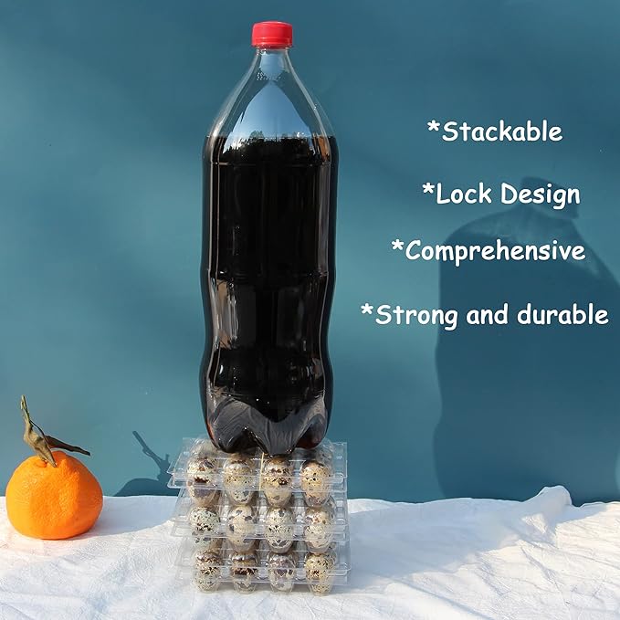 Quail Egg Cartons,Quail Egg Cartons Cheap Bulk 50 Pack of 12 Small Tray,Reusable Plastic Quail Egg Container For Refrigerator Market Farmers Display for Small Eggs,Clear Plastic Egg Carton Holder
