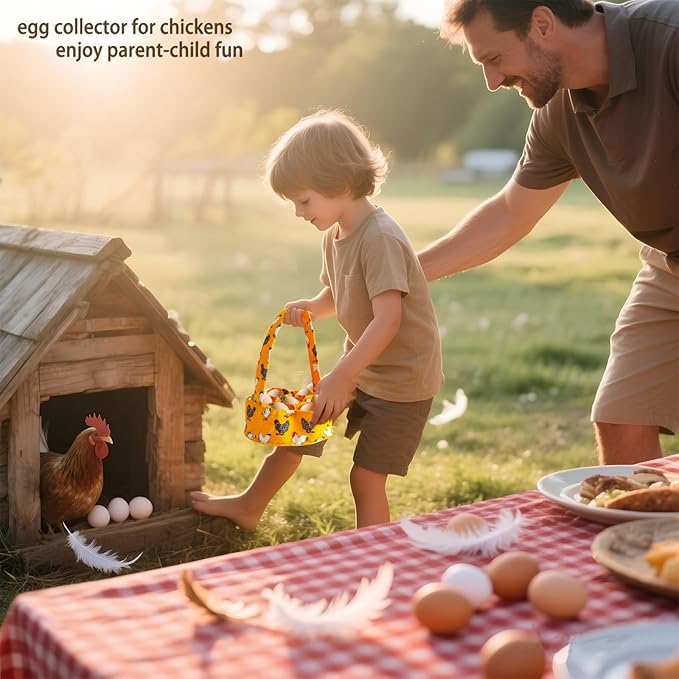 UKJENT Egg Collecting Basket, 7 Pouches Large Chicken Egg Gathering Basket, Machine Washable, Hold Different Size Eggs Collection Carrier Bag, Duck Goose Quail Fresh Eggs Collector, Farm & Home Use