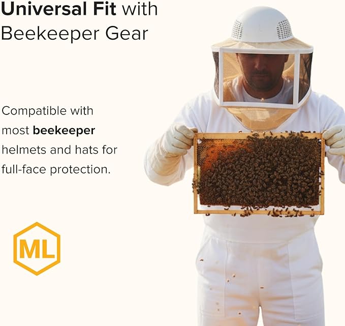 Mann Lake Stingless Binding Round Veil with Elastic Closure, Fine Mesh Beekeeping Head Cover for Hot Summer Weather, Breathable Veil for Bee Suit Protection, Comfort Fit for Farm and Backyard Work