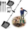 Chicken Poop Scooper, 2-in-1 Metal Chicken Coop Scoop for Sand with 22 to 64" Adjustable Handle, Multifunctional Rake & sifting Shovel Cleaning Tools for Chicken Scoop, Animal Farm, Duck Coop