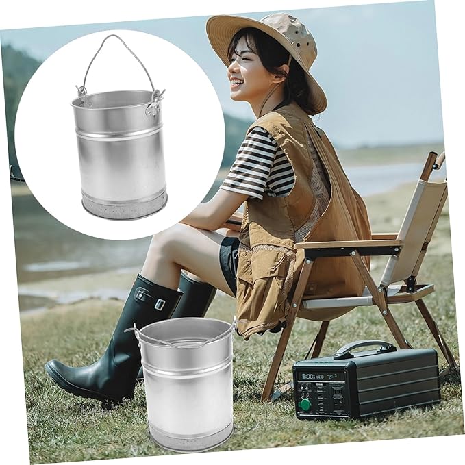 Alipis Multi-Function Heavy Duty Metal Bucket for Water Laundry and Farm Use Portable Water Container Convenient Handle for Cleaning Painting