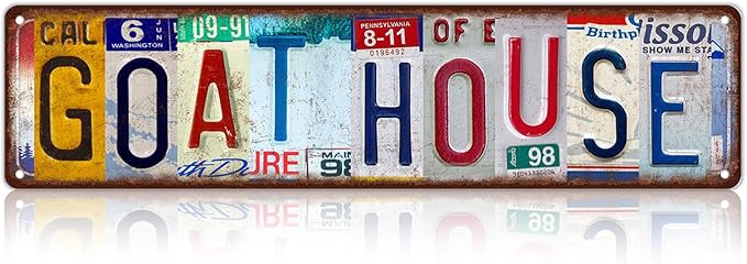 Vintage Goat House Wall Decor Street Signs Metal Tin Signs 16 x 4 Inches