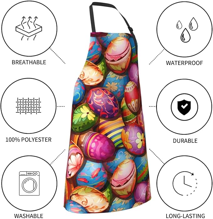 Shark Jumping Home Aprons 2 Pockets 33"×28" for Men Women, Ocean Sea Waterproof Kitchen Cooking Bib