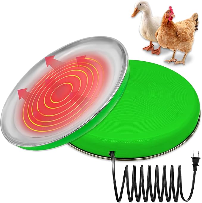 Heated Chicken Waterer Heater Base Poultry Water Heated Base for Plastic/Metal Poultry Pigeon Drinker Waterer Founts Winter Chicken Coop Accessories 45W 110V-250V