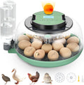 18 Egg Incubator with Automatic Egg Turning - Hatching Unit with Digital Control & Built-in Candler, 2 Size Egg Tray, Automatic Water Refill, Egg Incubator for Hatching Chicken Quail Duck Turkey Goose