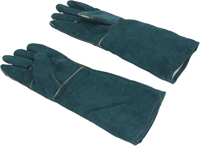 Yosoo Bite Proof Pet Grooming Gloves Thickened Protective Gloves for Dog Training, Bird Keepers Cowhide PU Leather