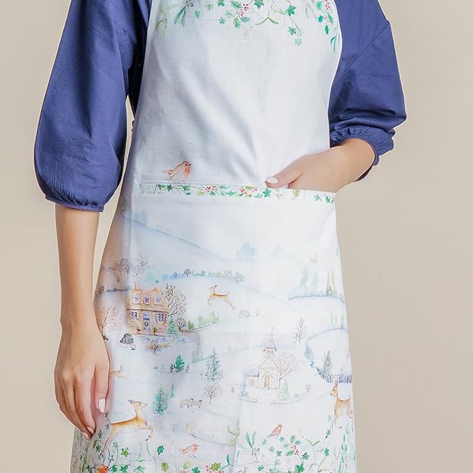 Maison d' Hermine 100% Cotton Apron for women with Pocket Kitchen Chef Apron for Men Cooking Easter Decorations