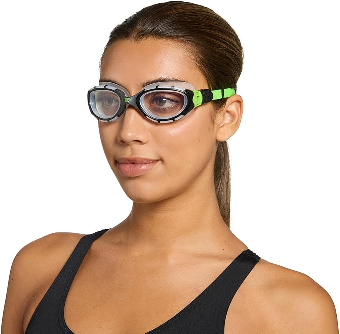 Zoggs Adult Unisex Predator Flex Anti-Fog UV Protection Curved Lens Ultra-Fit Gasket Quick-Adjust Swimming Goggles, 461041