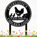 Personalized Chicken Coop Sign – Custom Metal Name Farm Sign, Outdoor Hen House Décor, Rustic Garden Lawn Plaque, Customizable Chicken Farm Sign with Name & Established Date, Unique Gift