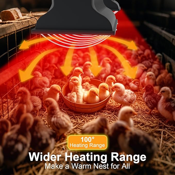 250W Chicken Coop Heater Brooder Bulb Repalcement, Heater Lamp Tube for 30 Chicks Or Ducklings, Poultry Habitat Supplies 250 Wattage Large Heating Lamp Tube Replacement for Amphibians, Livestock, Pets
