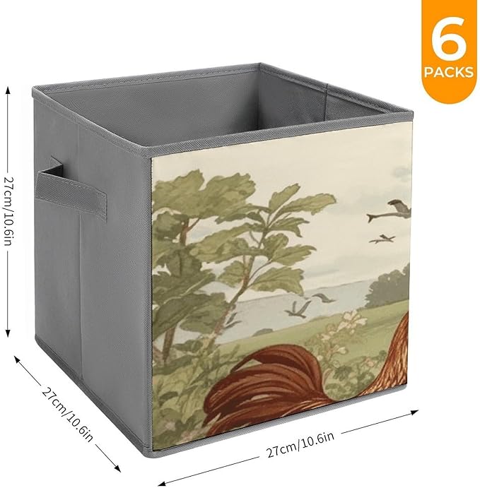 Chickens And Farm Storage Bins Cubes Fabric Cube Organizer Foldable Storage Boxes Large Storage Baskets Oxford Cloth Cube Bins for Home Clothes Closet Organizers 6 Pack