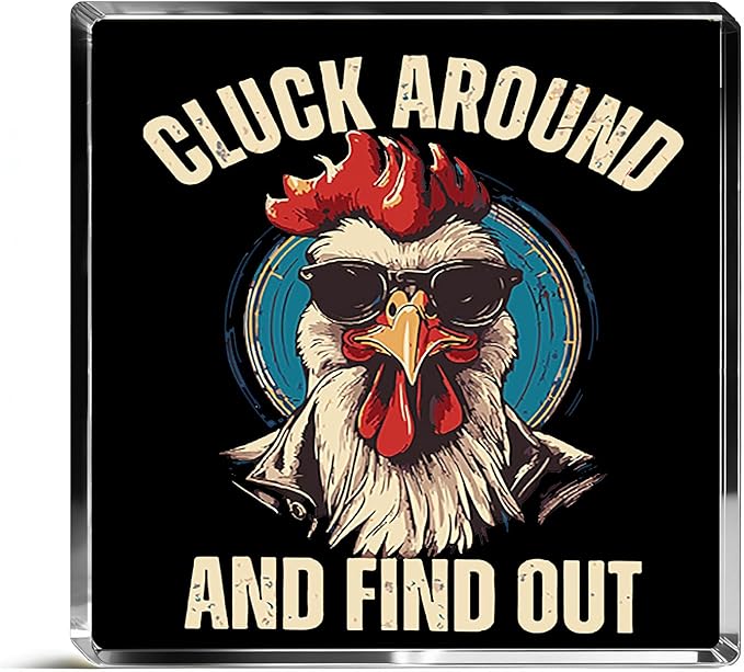 Chicken Gifts For Women Chickens Lovers Mom Kids Man Vintage Acrylic Plaque Desk Decoration Chicken Coop Accessories Farmhouse Wall Decor Cluck Around And Find Out Sign For Home Kitchen Garden