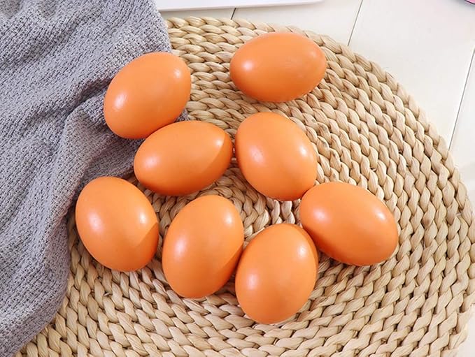 Wooden Eggs Fake Eggs Dummy Eggs Nest Eggs Help Laying Hen Agricultural Tool Eggs for Nesting Box 6 PCS