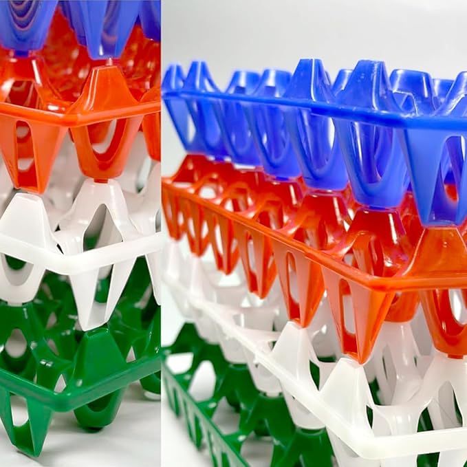 10-Pack Reusable Plastic Egg Tray Egg Crates 30-Egg Flats for Home Chicken Farmers, Stackable Egg Cartons Hold Multiple Eggs, Great for Storing, Sorting, and Shipping Eggs, Durable and Reusable
