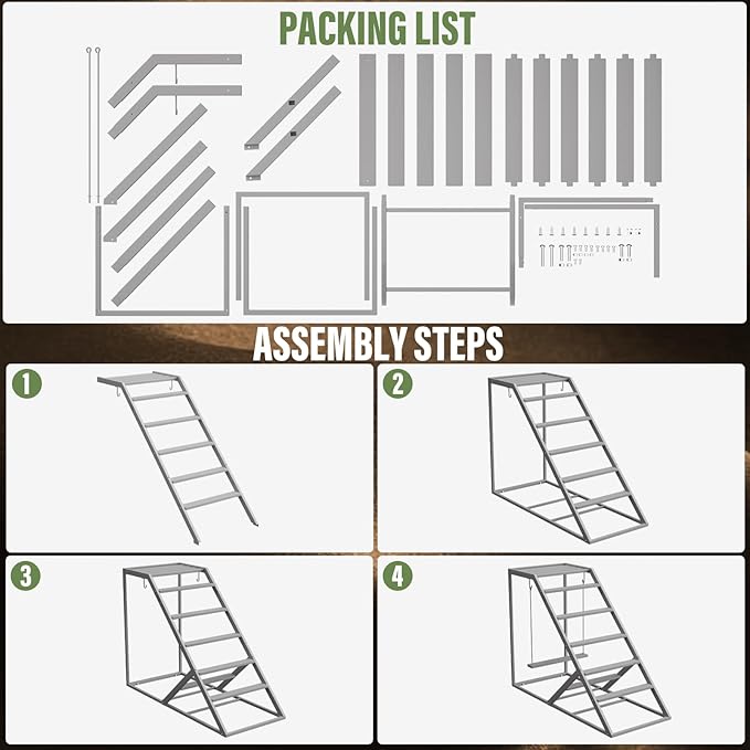 Chicken Perch for Coop with Ladder, Chicken Roosting Bars for Chickens in Coop with Swing Set Wooden Run Accessories Toy Chick Roost Activity Playground for Backyard Farm, Grey