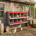 10 Holes Chicken Nesting Boxes, Nesting Boxes for Chickens, Easy to Clean and Install, Chicken Laying Box for Outdoor Chicken Coop Farm Yard, Red