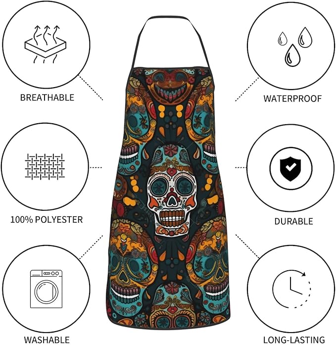 Cute Colorful Dog Paw Printed Unisex Bib Aprons BBQ Cooking Kitchen Aprons for Women Men Chef