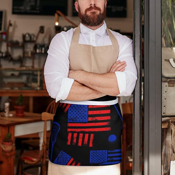 Half Apron with 3 Pockets Chef Cooking Kitchen Restaurant Aprons for Women Men
