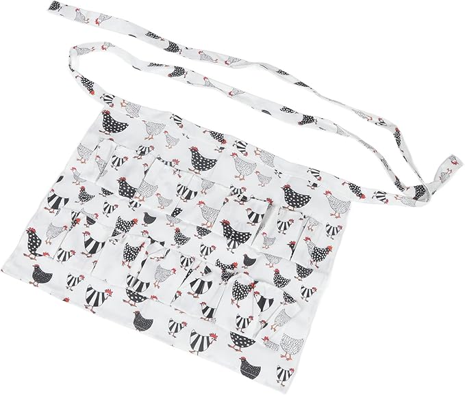 Egg Collecting Apron with 12 Pockets | Convenient Chicken Duck Goose Egg Gathering | Farm & Kitchen Apron for Adults | Sturdy Cloth Material, 160g Weight (Style 5)
