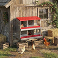 6 Holes Chicken Nesting Boxes, Nesting Boxes for Chickens, Easy to Clean and Install, Chicken Laying Box for Outdoor Chicken Coop Farm Yard, Red